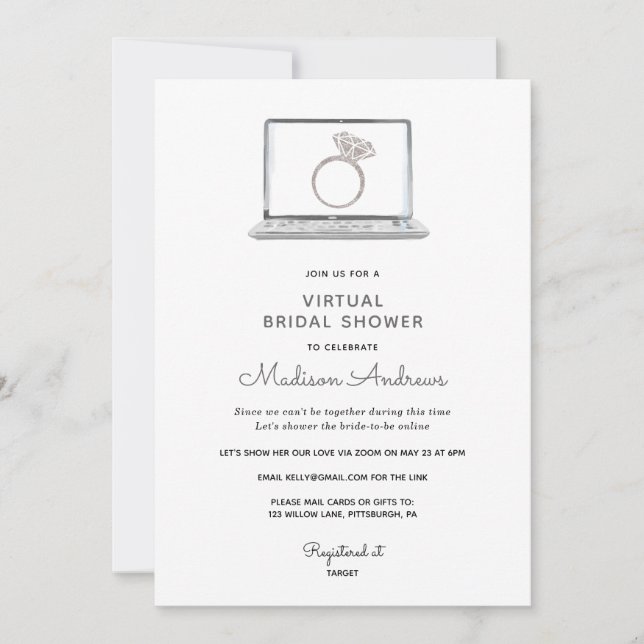 Virtual Bridal Shower Invitation (Front)