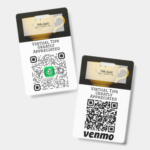Virtual Cashless Tipping QR Code Badge ID Badge
