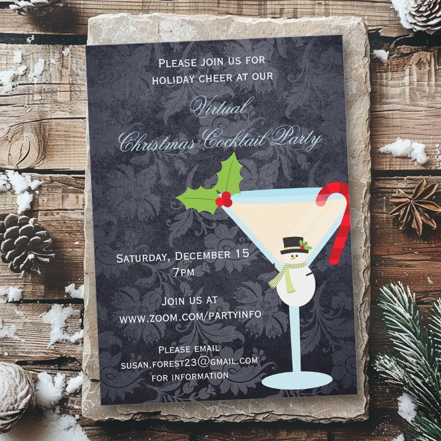 Virtual Christmas Cocktail Party Martini Invitation (Creator Uploaded)