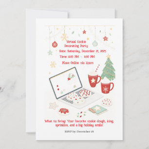Virtual Cookie Decorating Party Invitation