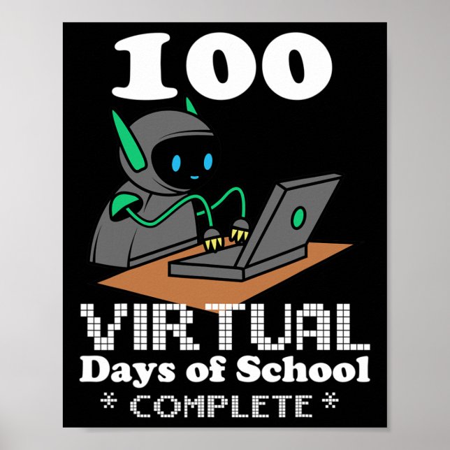 Virtual Days Of School Remote Learning Elearning Q Poster (Front)