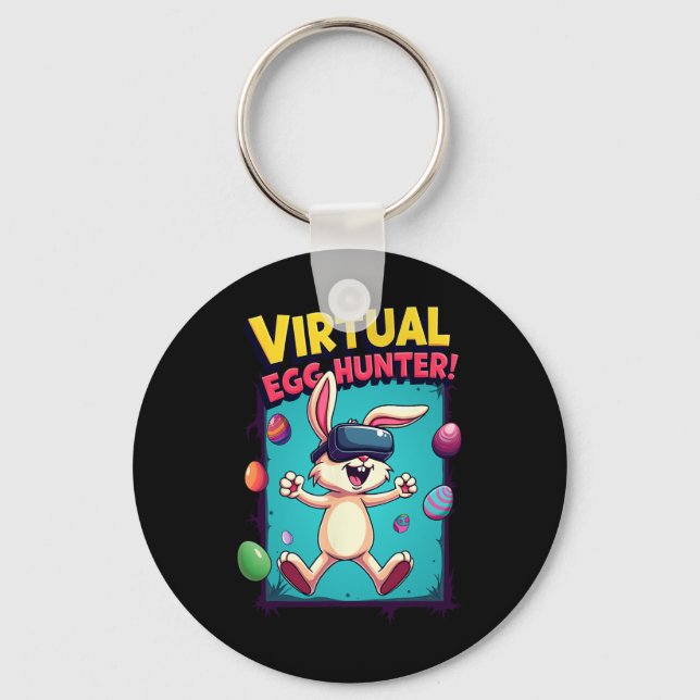 Virtual Egg Hunter - Funny Gamer Bunny Vr Easter G Key Ring (Front)