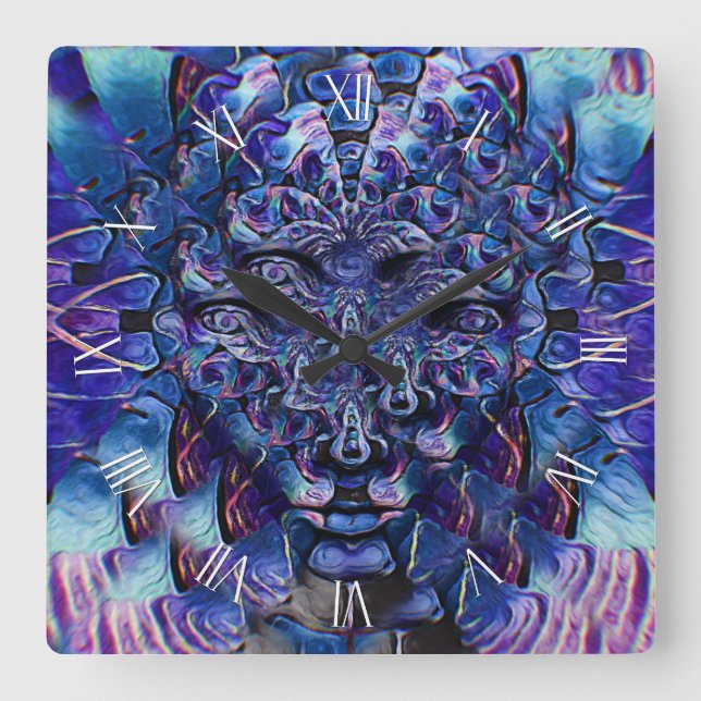 Virtual eyes entity square wall clock (Front)