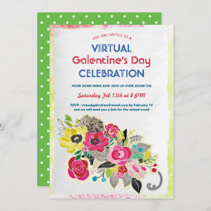 Virtual Galentine's Day Celebration Zoom Invitation