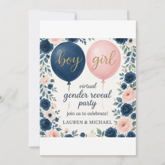 Virtual Gender Reveal Party Invitation