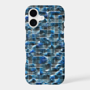 Virtual grey blue rustic ceramic tile with flaws
