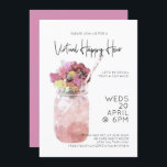 Virtual Happy Hour Party Bright Pink Invitation<br><div class="desc">// Can be fully customised to suit your needs. Designed by Gorjo Designs via Zazzle. // Need help customising your design? Got other ideas? Feel free to contact me (Zoe) directly via the contact button below.</div>