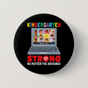 Virtual Kindergarten Fun 100 Days of School Teache 6 Cm Round Badge