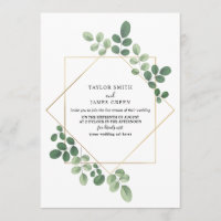 Virtual Live Stream Wedding Geometric Botanical