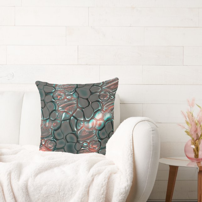 Virtual melting matte grey stones into copper      cushion (Couch)