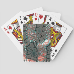 Virtual melting matte grey stones into copper playing cards