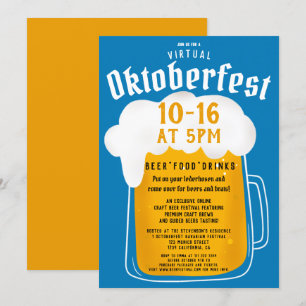 Virtual Oktoberfest beer festival party Bavarian Invitation