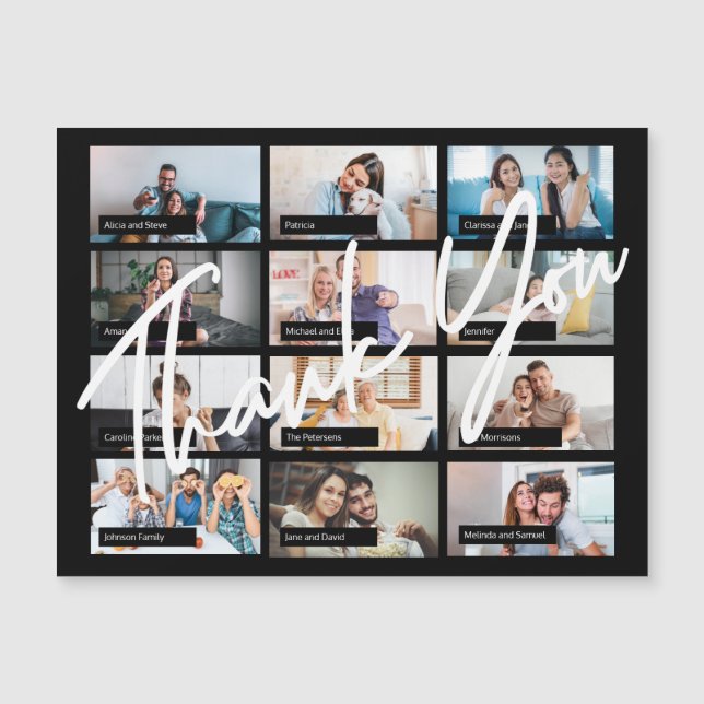 Virtual online birthday custom 12 photo thank you (Front)