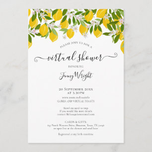 Virtual Online Bridal or Baby Shower Lemons Invitation