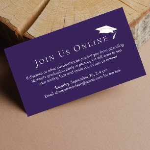 Virtual Online Graduation Party Purple Enclosure Card