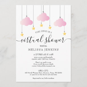 Virtual Online Long Distance Baby Shower By Mail Invitation