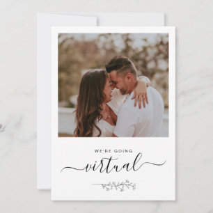 Virtual Online Minimalist Photo Wedding Invitation