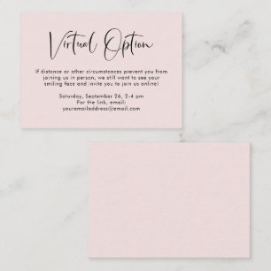 Virtual Option Baby Shower Pink Enclosure Card