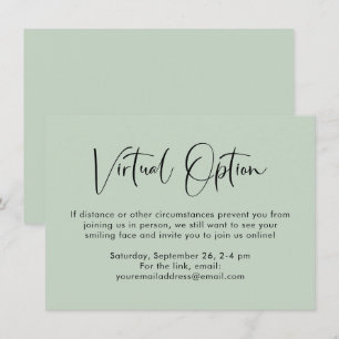 Virtual Option Baby Shower Sage Green Enclosure Card