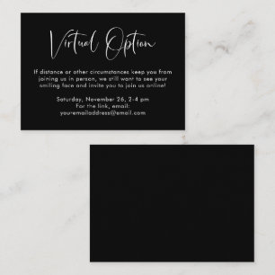 Virtual Option Party Shower Wedding Black Enclosure Card