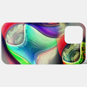 Virtual psychedelic metallic armour recycling iPhone 13 pro max case