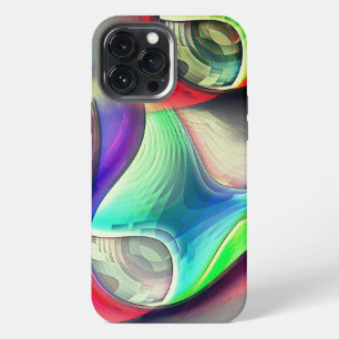 Virtual psychedelic metallic armour recycling iPhone 13 pro max case