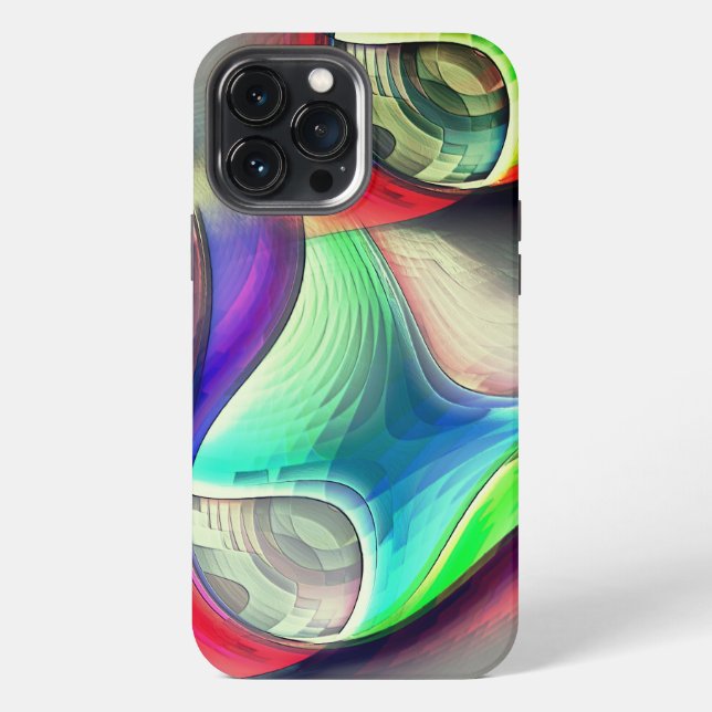 Virtual psychedelic metallic armour recycling      iPhone case (Back)