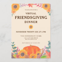 Virtual Pumpkin Sunflowers Friendsgiving Dinner