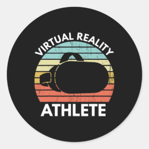 Virtual Reality Athlete Funny Vr Gamer Saying Classic Round Sticker