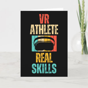 Virtual Reality Athlete Geek Gamer Retro Vr Gaming Card