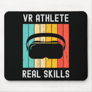 Virtual Reality Athlete Geek Gamer Retro Vr Gaming Mouse Pad