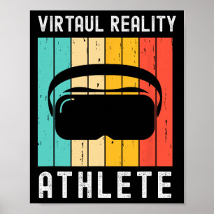 Virtual Reality Athlete Geek Gamer Retro Vr Gaming Poster