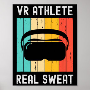 Virtual Reality Athlete Geek Gamer Retro Vr Gaming Poster