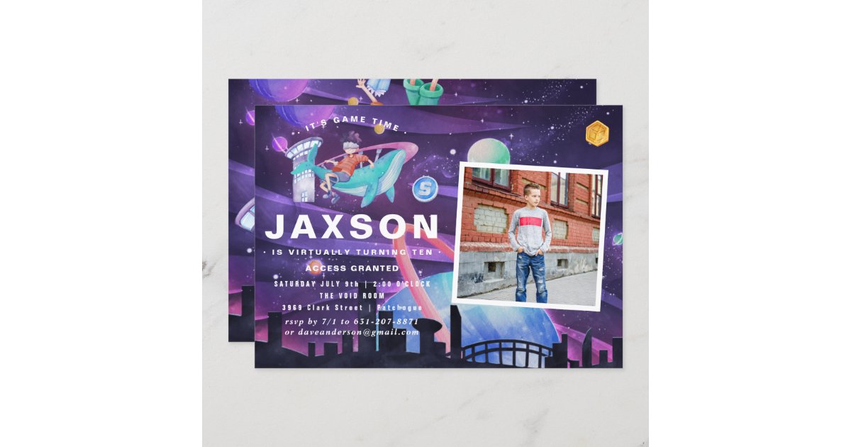 Virtual Reality Birthday Party Photo Invitation Zazzle