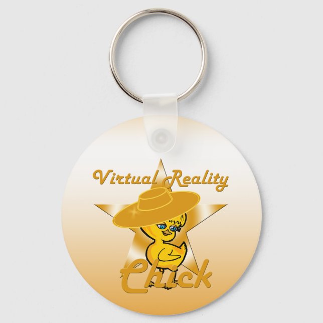 Virtual Reality Chick #10 Key Ring (Front)