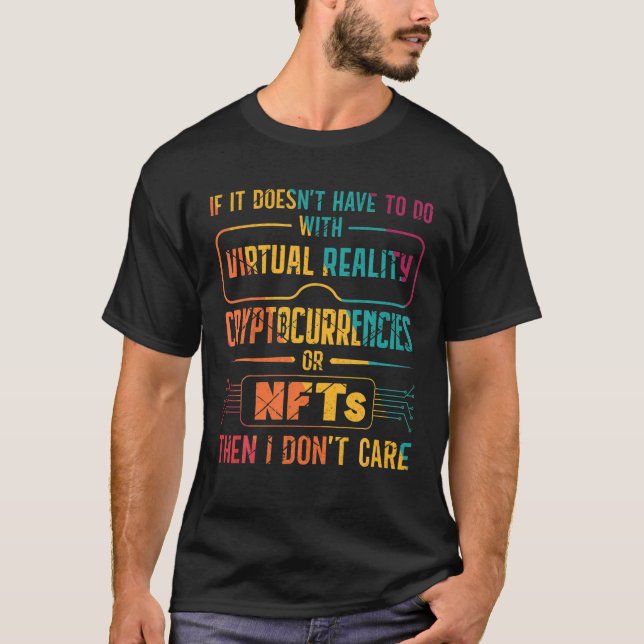 Virtual Reality Cryptocurrencies Nfts Addict Retro T-Shirt (Front)