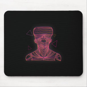 Virtual Reality Graphic Line Art For A Vr Gamer 1 Mouse Pad