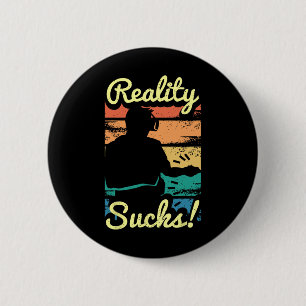 Virtual Reality Graphic Retro Distressed Art For A 6 Cm Round Badge