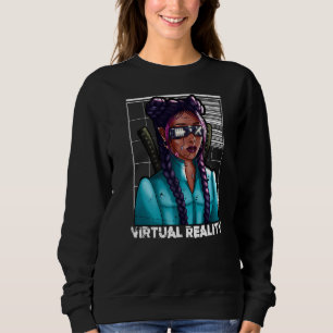Virtual Reality Japanese Samurai Katana Girl Gamer Sweatshirt