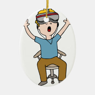 Virtual Reality Space Exploration Ceramic Tree Decoration