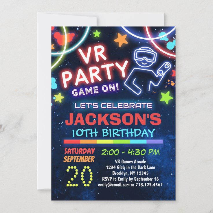 Virtual Reality VR Birthday Party Invitations | Zazzle