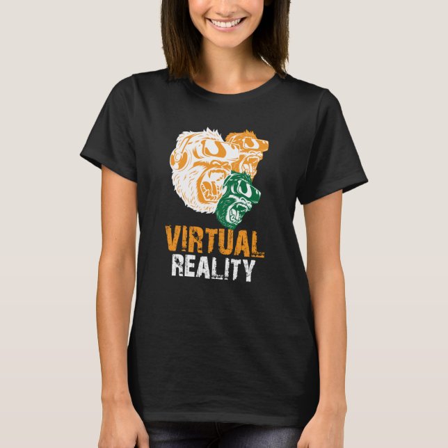 Virtual Reality VR Games Gaming Player Monkey Ape  T-Shirt (Front)