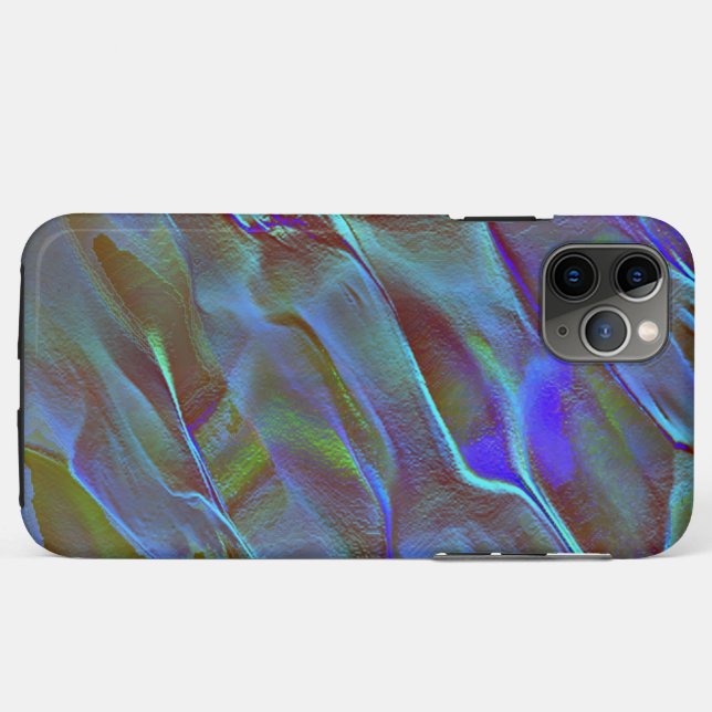 Virtual rock in satin tone of burnt blue and green Case-Mate iPhone case (Back (Horizontal))