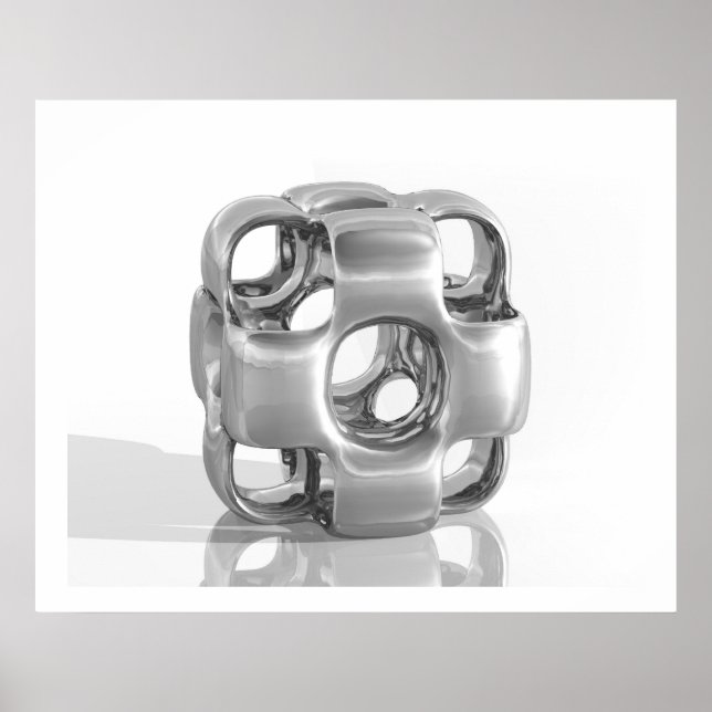 Virtual Sculpture InCubed Polished Aluminium Poster (Front)