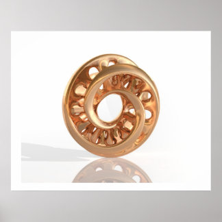 Virtual Sculpture Moebius Bright Gold B Poster