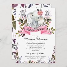 virtual shower new plans elephant pink baby shower