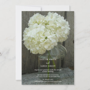Virtual Streaming Wedding Hydranges & Barnwood Invitation
