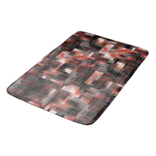 Virtual tile style square mosaic in beige to brown bath mat