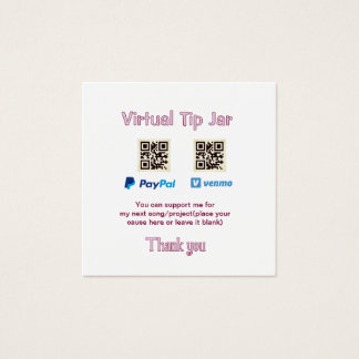 Virtual tip jar q r code money donation PayPal ven