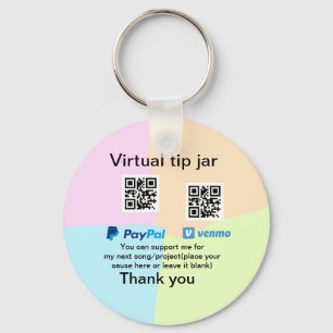 Virtual tip jar q r code money donation PayPal ven Key Ring